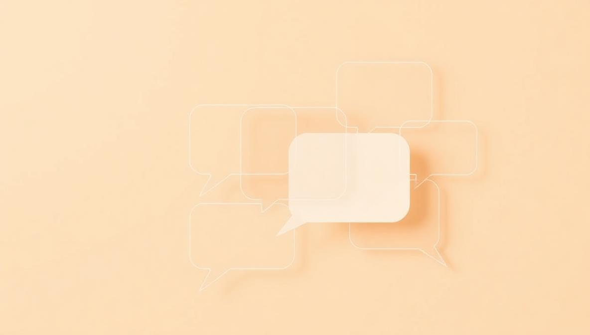 Абстрактные облачка с комментариями на бежевом фоне — визуализация silent engagement, обложка статьи Ксении Петриной